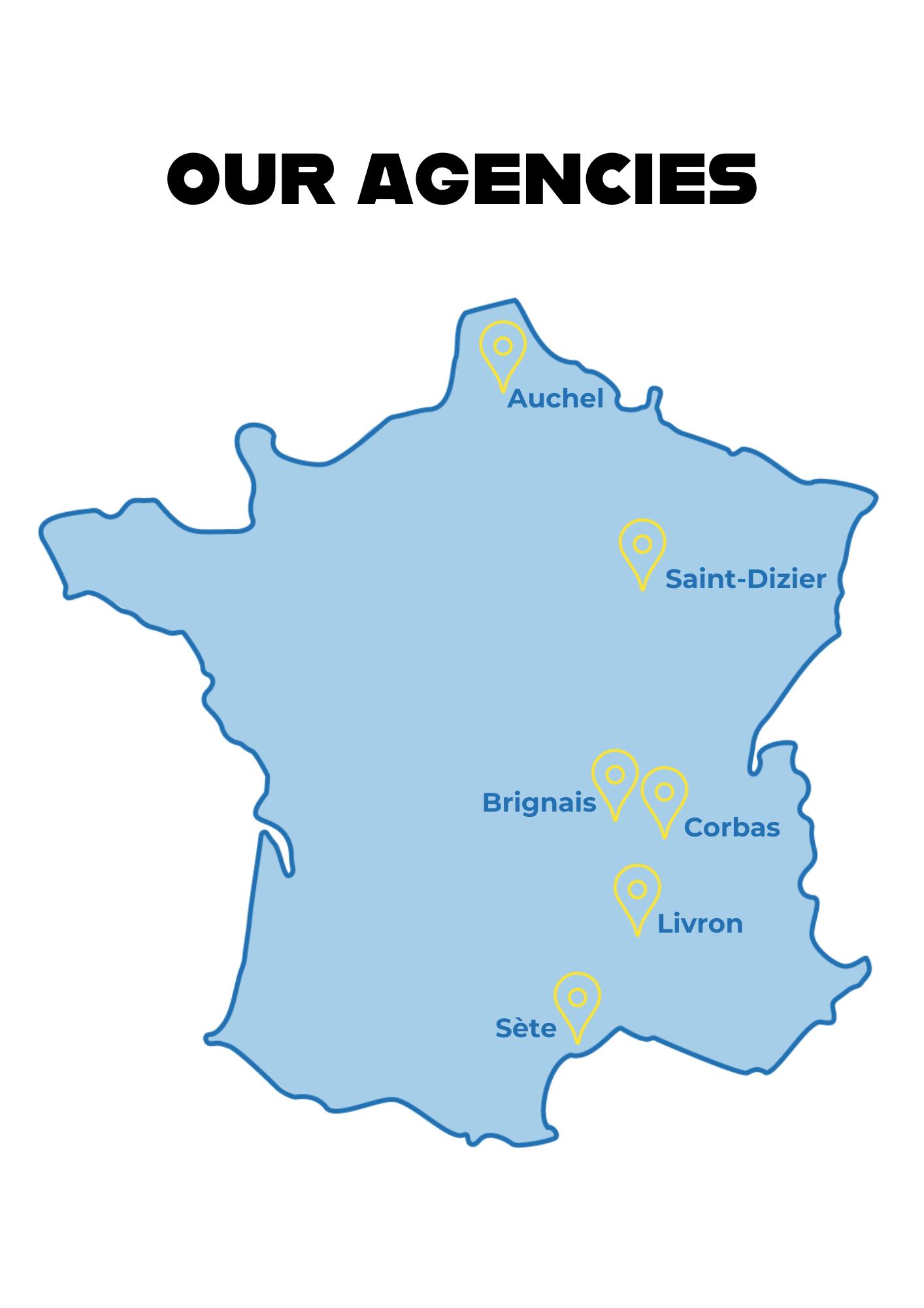 Découvrez l'ensemble de nos agences Corsi-Fit réparties en France pour assurer le transport et la logistique de nos clients